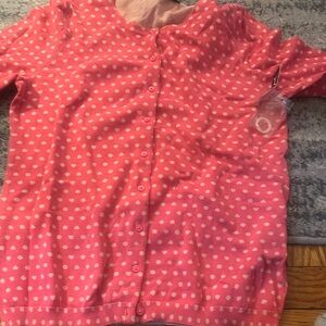 Lord & Taylor Pink Heart Cardigan